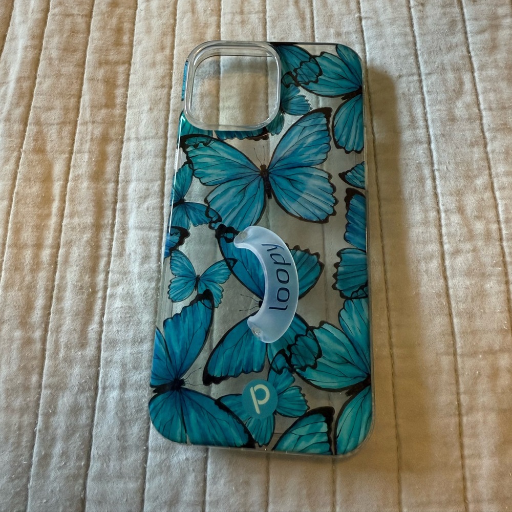Loopy iPhone 13/12 Pro Max Blue Butterfly Phone Case